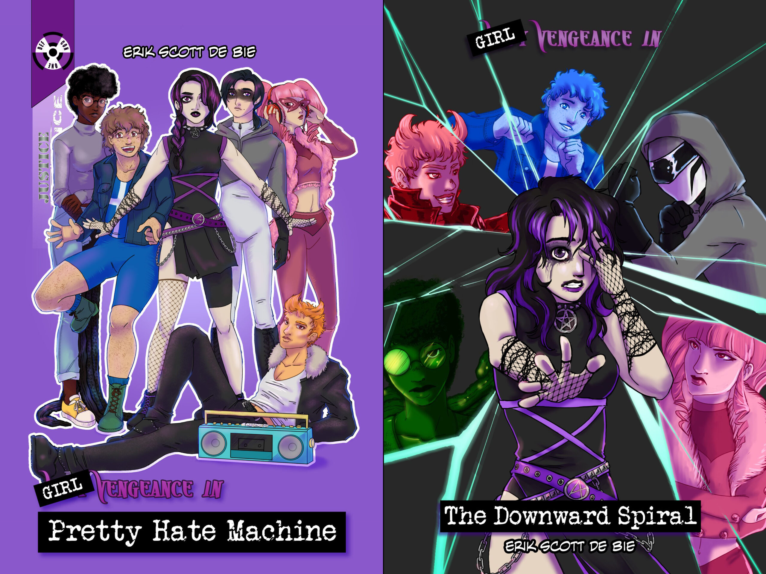 Two book covers for Girl Vengeance books.